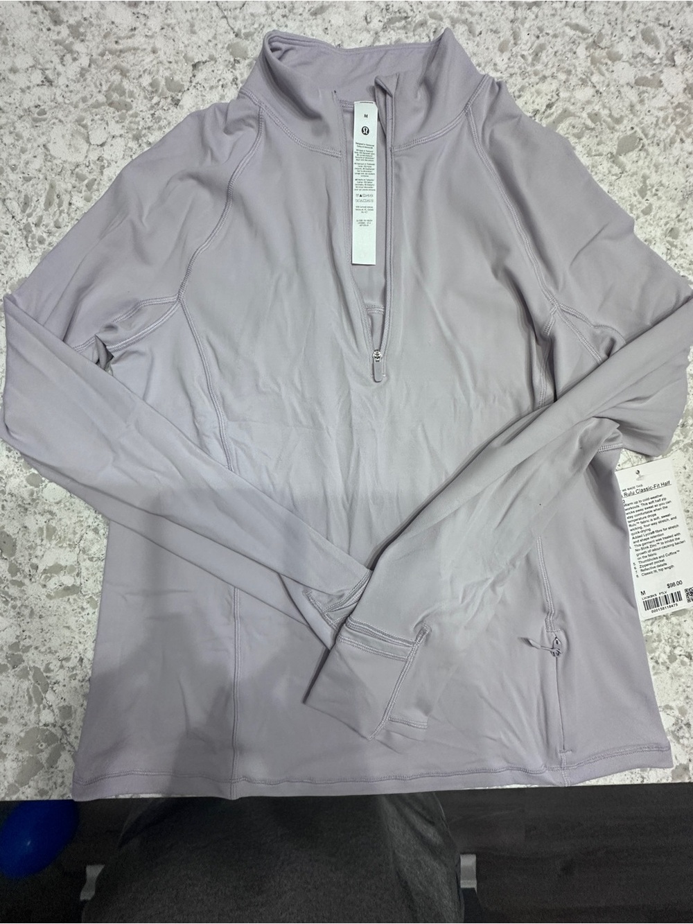 lululemon athletica Light Lavender Long Sleeve Half-Zip Top